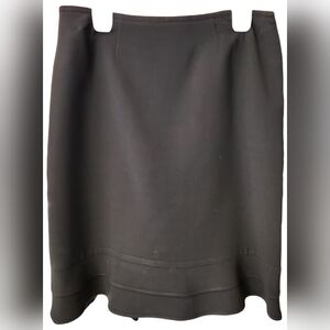 Ann Taylor black pencil skirt with layered and flared hem